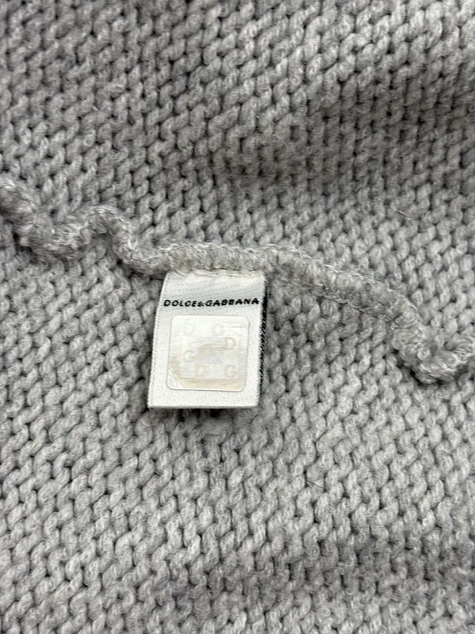 AW2004 Dolce & Gabbana Grey Wool Eagle Intarsia Zip Hoodie qDCvvhh 12