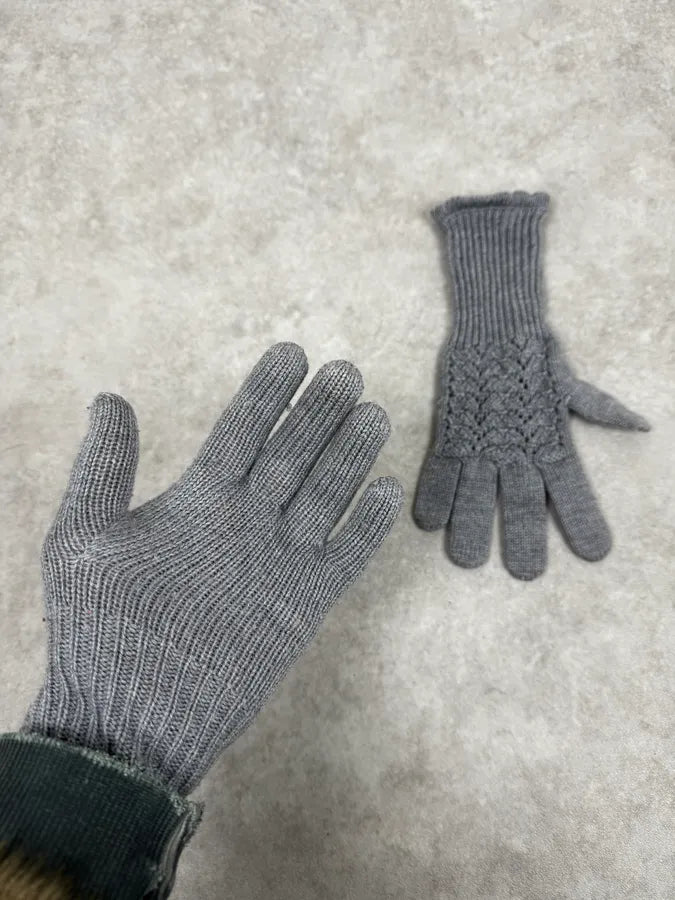 2000s Dolce & Gabbana Grey Wool Gloves ASJQFVA 1
