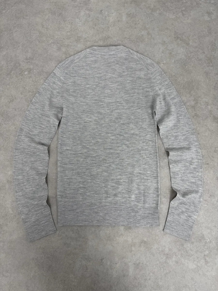 2000s Dolce & Gabbana Grey Wool Henley Sweater lZqDUMB 3