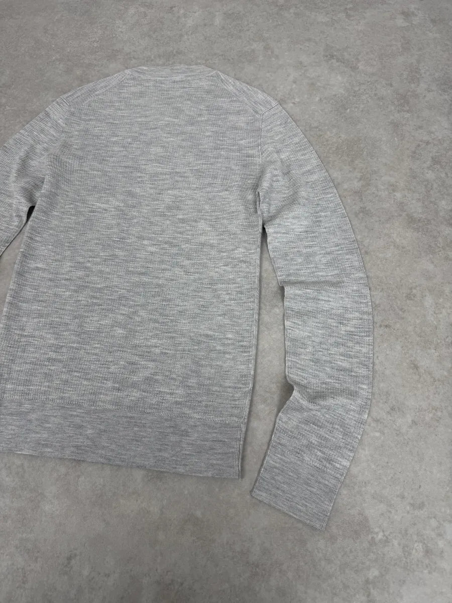 2000s Dolce & Gabbana Grey Wool Henley Sweater lZqDUMB 4