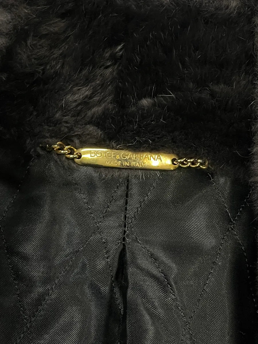 AW2006 Dolce & Gabbana Grey Wool Premium Fur Collar Royal Coat IavTiki 8
