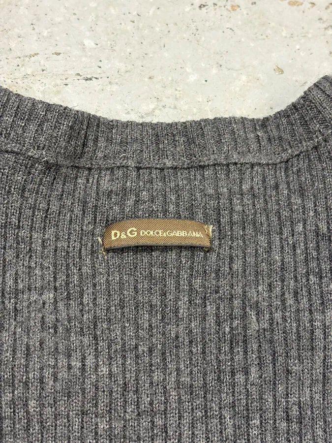 2000s Dolce & Gabbana Grey Wool Striped Sweater cyUoUyy 7