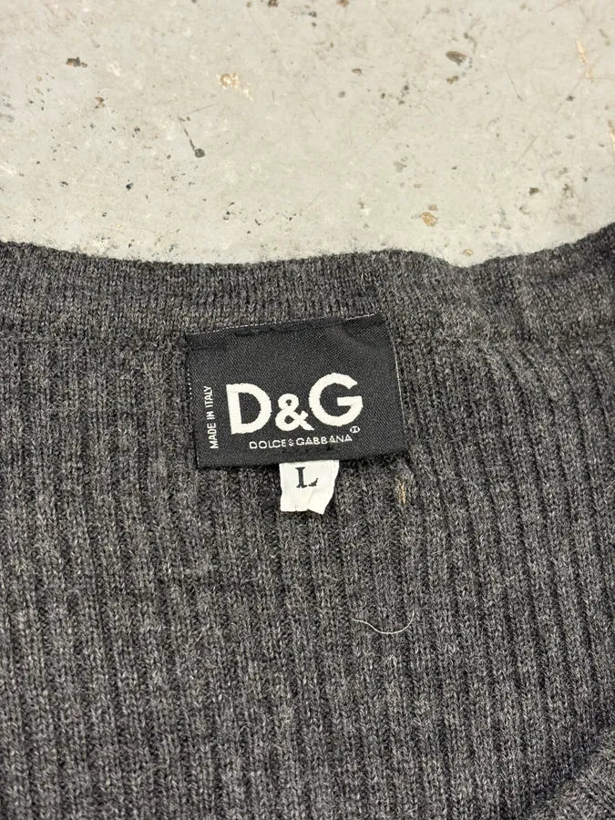 2000s Dolce & Gabbana Grey Wool Striped Sweater cyUoUyy 8