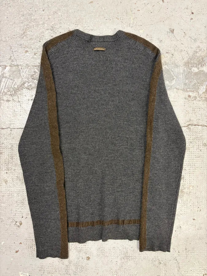 2000s Dolce & Gabbana Grey Wool Striped Sweater cyUoUyy 6