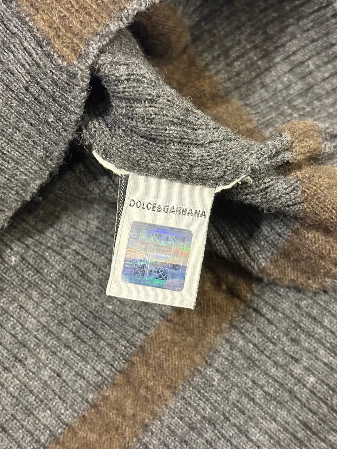 2000s Dolce & Gabbana Grey Wool Striped Sweater cyUoUyy 9