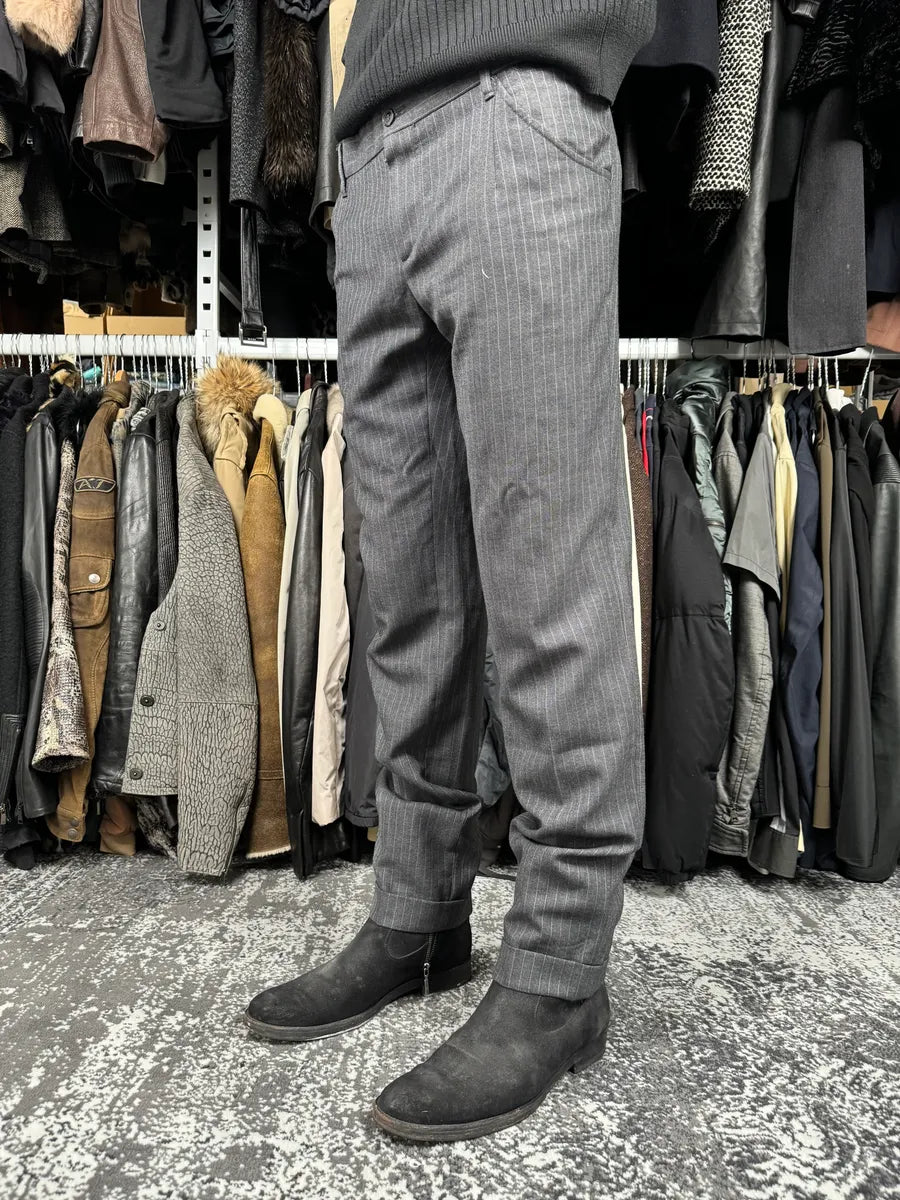 2000s Dolce & Gabbana Grey Wool Stripped Pants ZgbJXVI 1