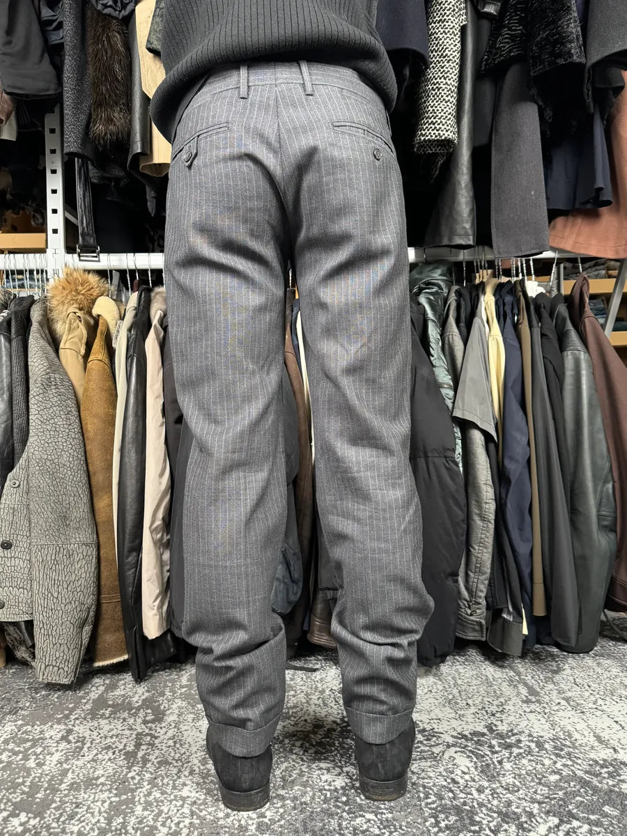 2000s Dolce & Gabbana Grey Wool Stripped Pants ZgbJXVI 2