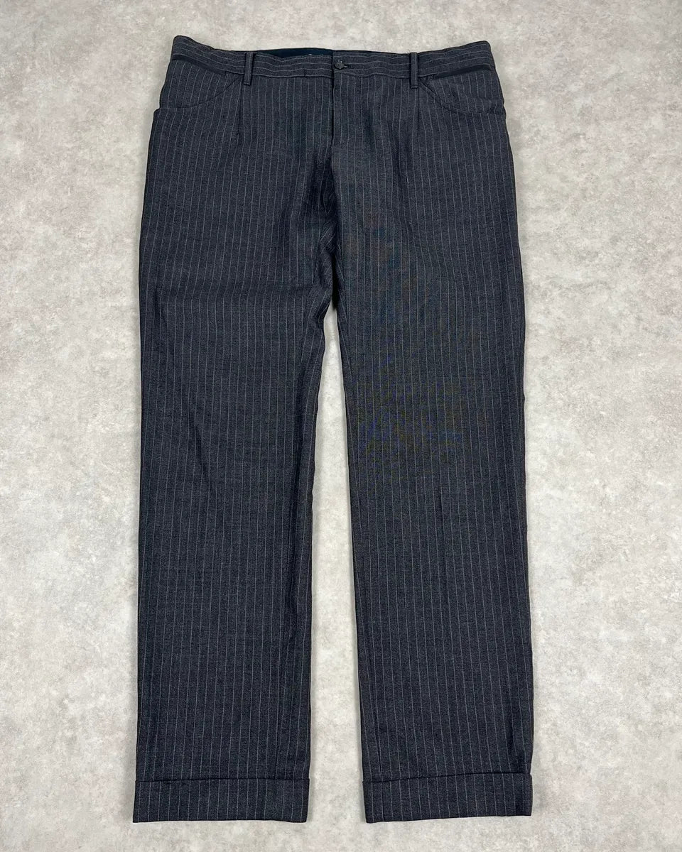 2000s Dolce & Gabbana Grey Wool Stripped Pants ZgbJXVI 3