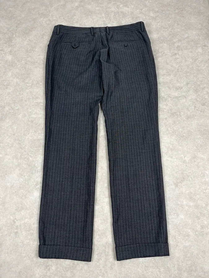 2000s Dolce & Gabbana Grey Wool Stripped Pants ZgbJXVI 4