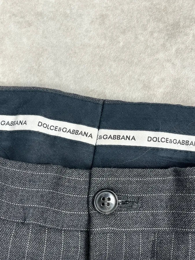 2000s Dolce & Gabbana Grey Wool Stripped Pants ZgbJXVI 6