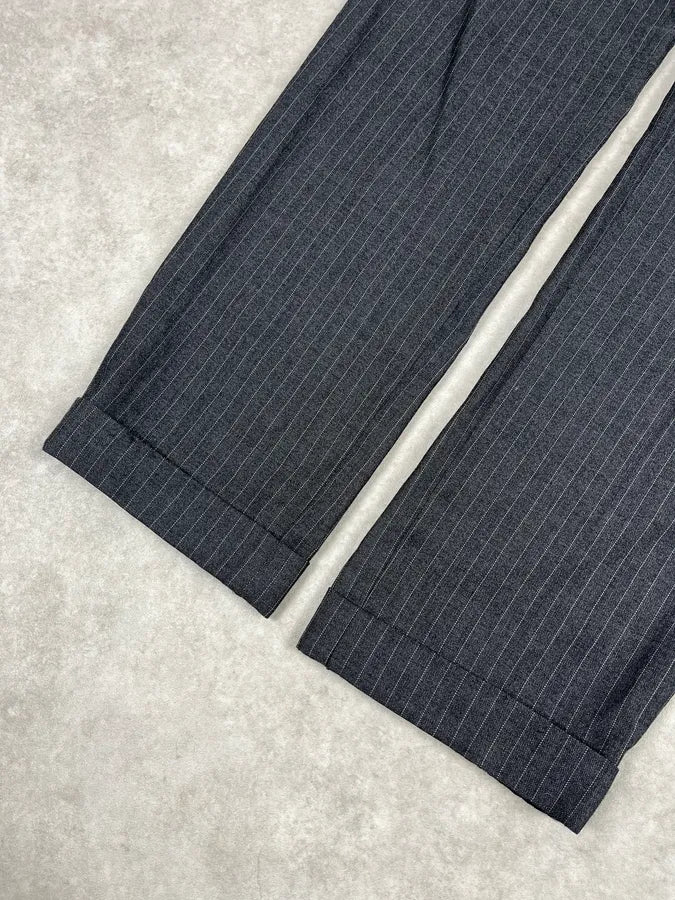 2000s Dolce & Gabbana Grey Wool Stripped Pants ZgbJXVI 7