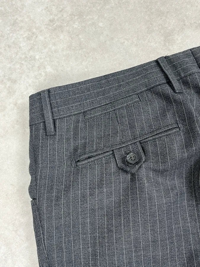 2000s Dolce & Gabbana Grey Wool Stripped Pants ZgbJXVI 8