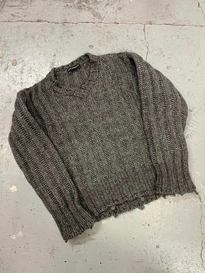 2000s Dolce & Gabbana Grey Wool V Neck Sweater YrarhiE 3