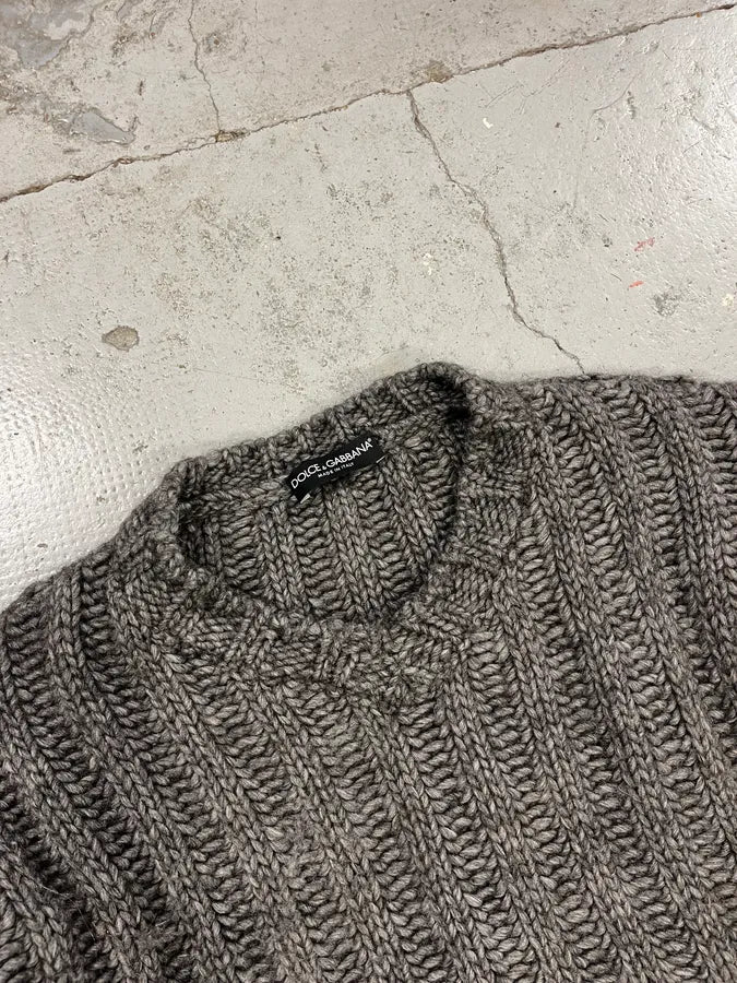 2000s Dolce & Gabbana Grey Wool V Neck Sweater YrarhiE 4