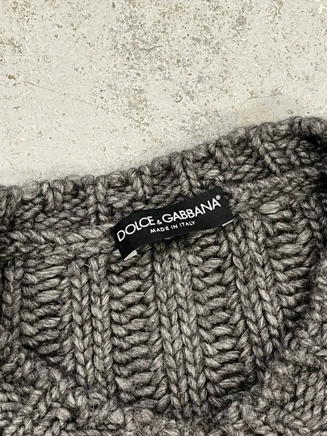 2000s Dolce & Gabbana Grey Wool V Neck Sweater YrarhiE 7
