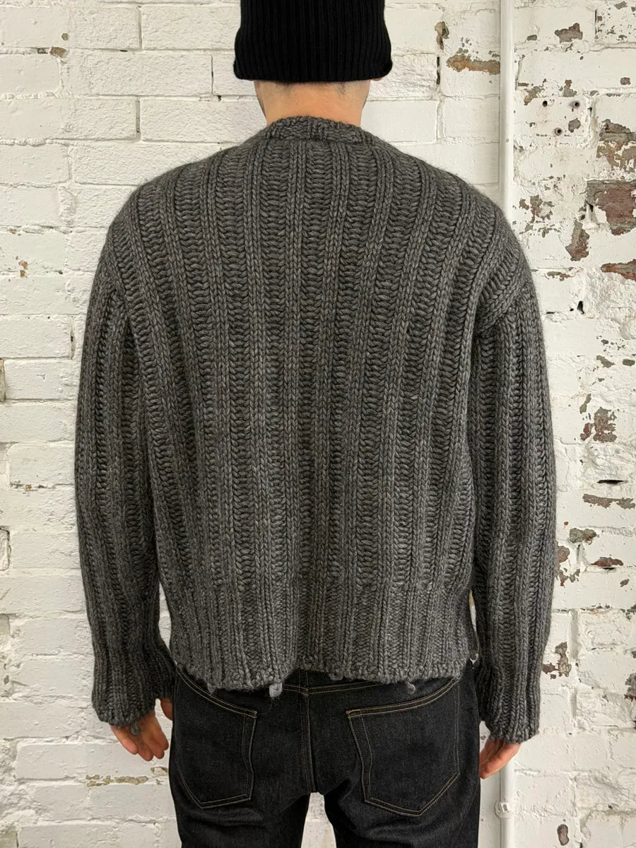 2000s Dolce & Gabbana Grey Wool V Neck Sweater YrarhiE 2