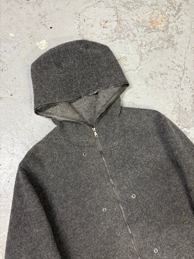 2000s Dolce & Gabbana Grey Wool Zip-up Hoodie Jacket MEjJdqk 5