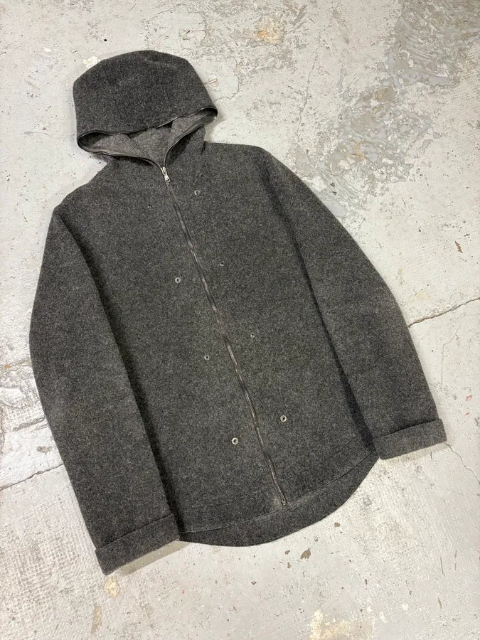 2000s Dolce & Gabbana Grey Wool Zip-up Hoodie Jacket MEjJdqk 4
