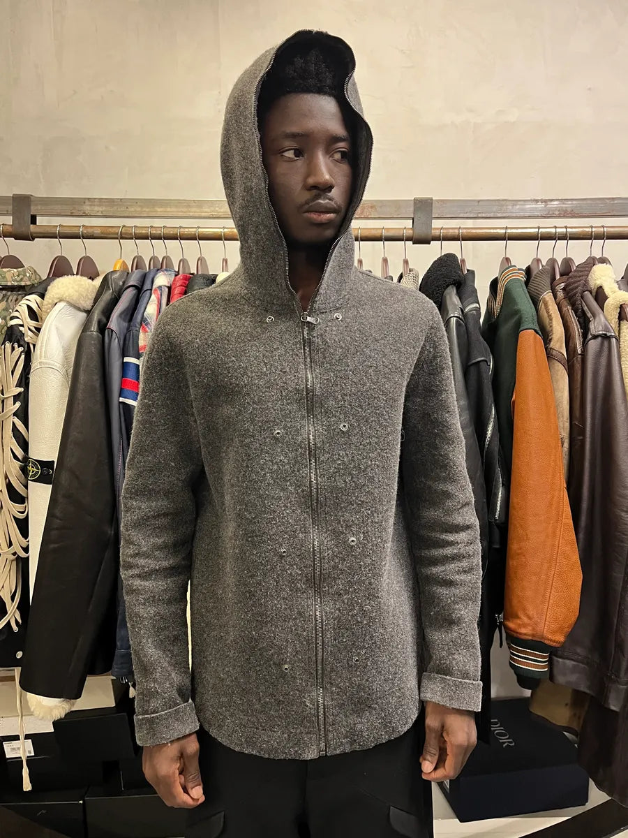 2000s Dolce & Gabbana Grey Wool Zip-up Hoodie Jacket MEjJdqk 3