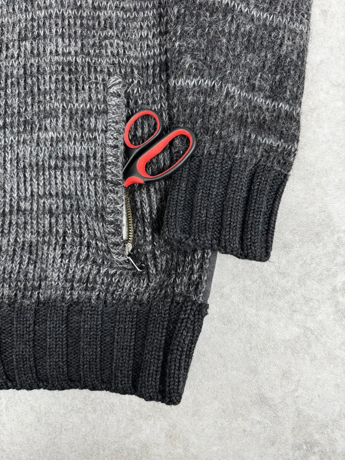 2000s Dolce & Gabbana Grey Wool Zip-Up Sweater noSfhJE 8