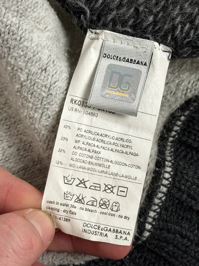 2000s Dolce & Gabbana Grey Wool Zip-Up Sweater noSfhJE 11