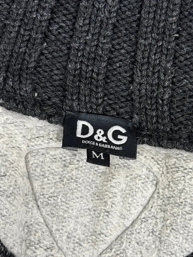 2000s Dolce & Gabbana Grey Wool Zip-Up Sweater noSfhJE 10