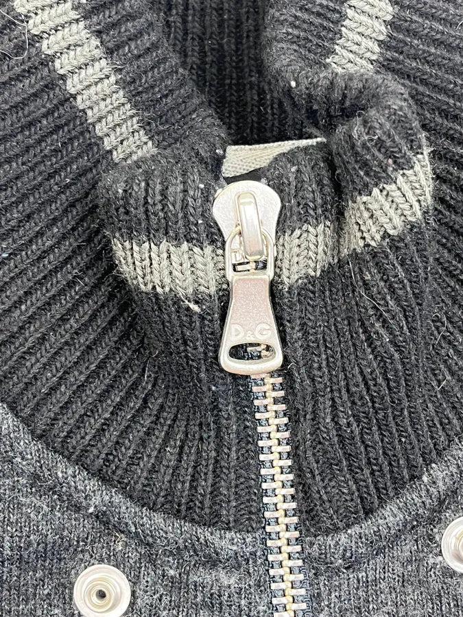 2000s Dolce & Gabbana Grey Patch Elbow Zip FdVvznj 8
