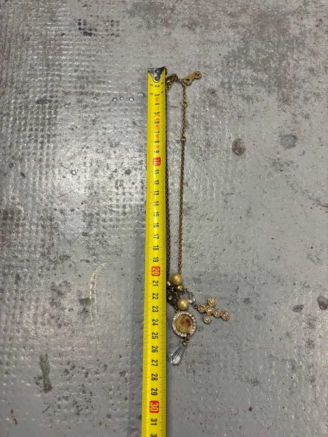 2000s Dolce & Gabbana Guilded Cross Charm Pendant Necklace XbeljFR 7