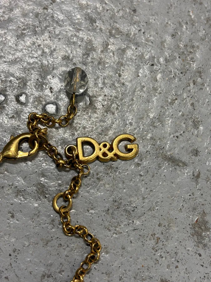 2000s Dolce & Gabbana Guilded Cross Charm Pendant Necklace XbeljFR 6