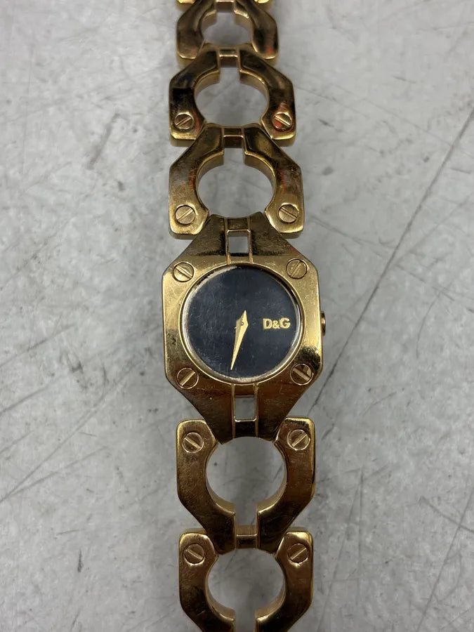 2000s Dolce & Gabbana Guilded Gold Link Watch  SvcyBGy 3