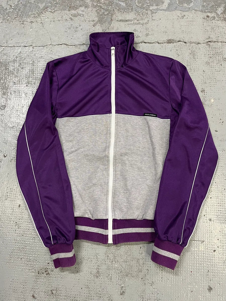 2000s Dolce & Gabbana Gym Purple & Grey Track Jacket xrjdNiz 0