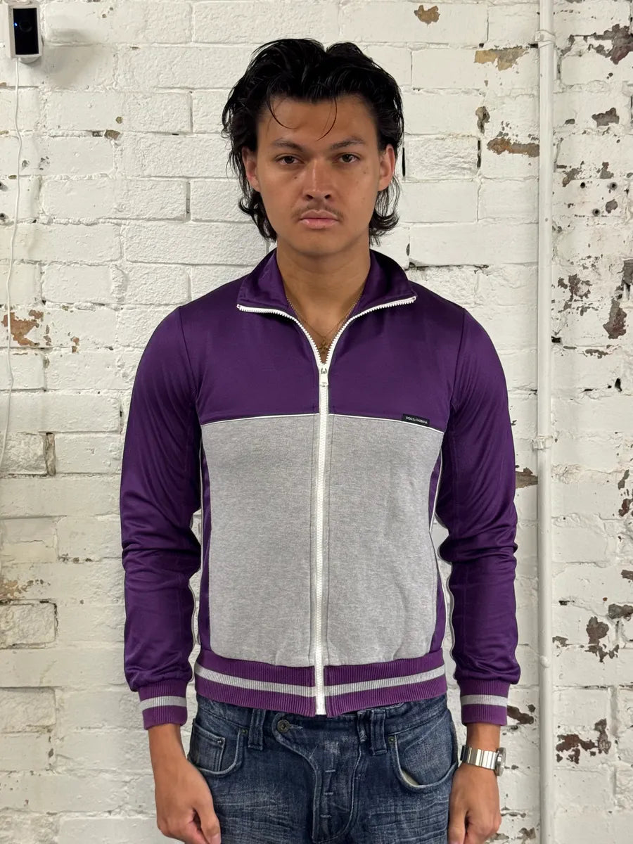 2000s Dolce & Gabbana Gym Purple & Grey Track Jacket xrjdNiz 1