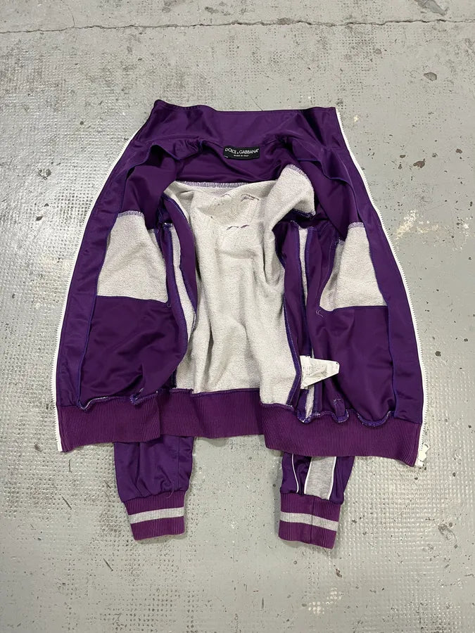 2000s Dolce & Gabbana Gym Purple & Grey Track Jacket xrjdNiz 7