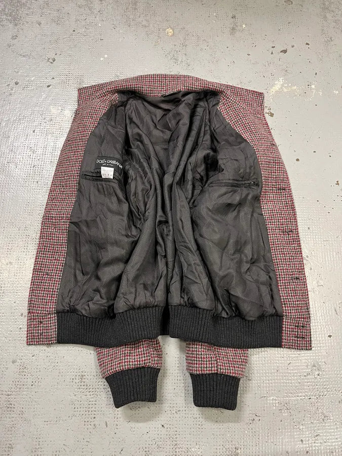 2000s Dolce & Gabbana Harrington Red & Grey Bomber Jacket TuqByhF 7