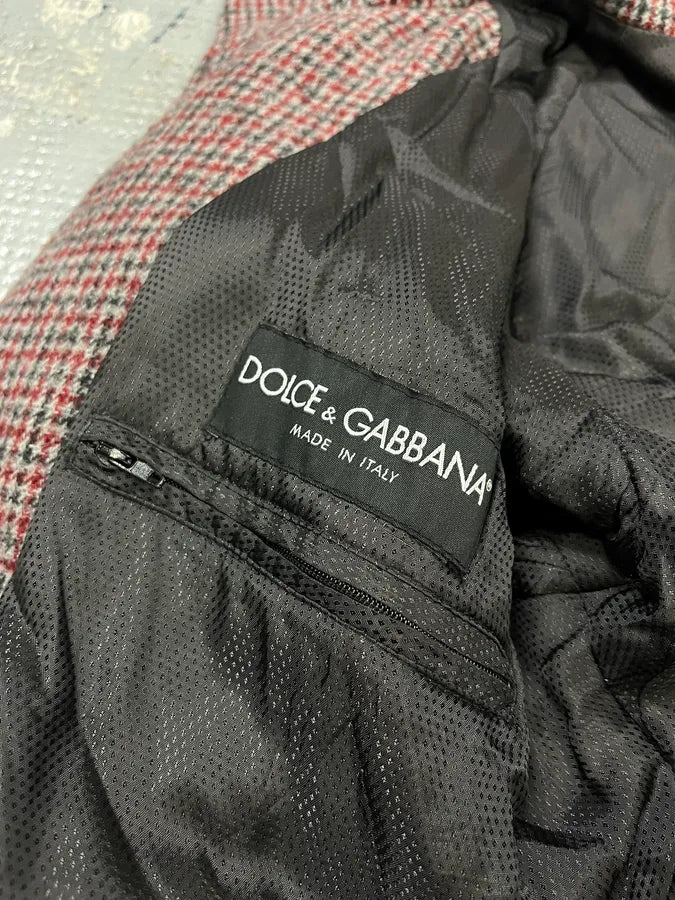 2000s Dolce & Gabbana Harrington Red & Grey Bomber Jacket TuqByhF 9