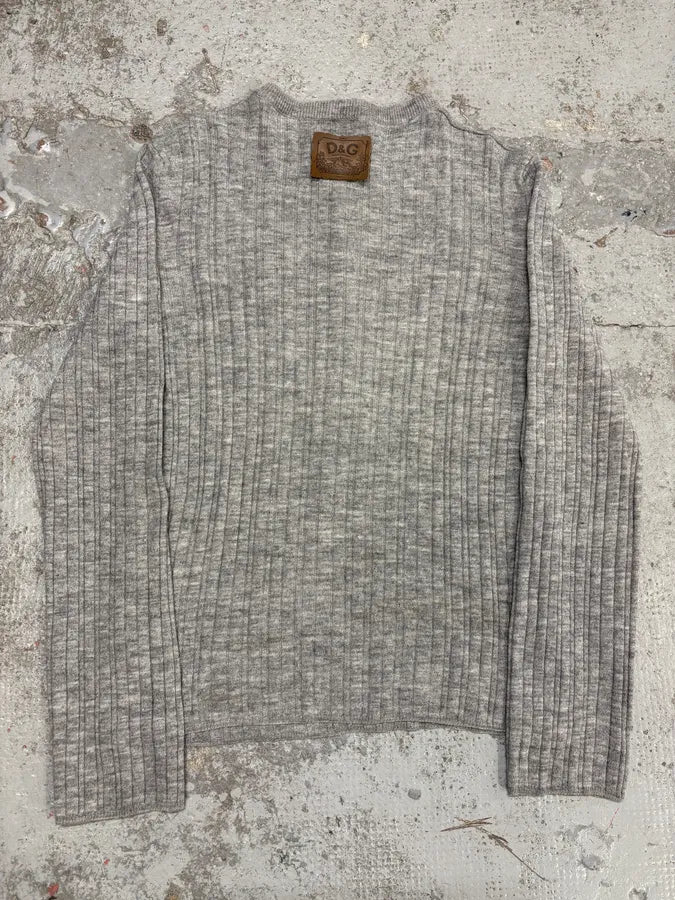 2000s Dolce & Gabbana Henley Grey Wool Longsleeves LzBgQYr 5