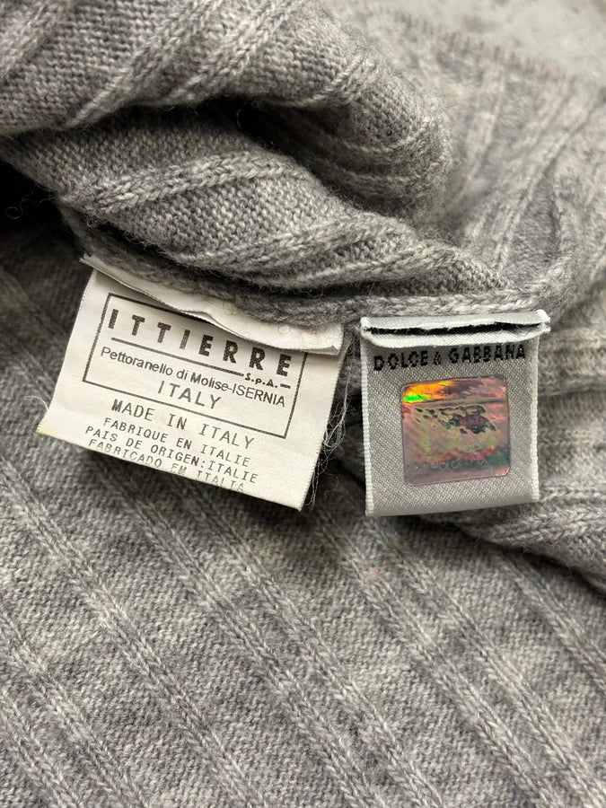 2000s Dolce & Gabbana Henley Grey Wool Longsleeves LzBgQYr 8