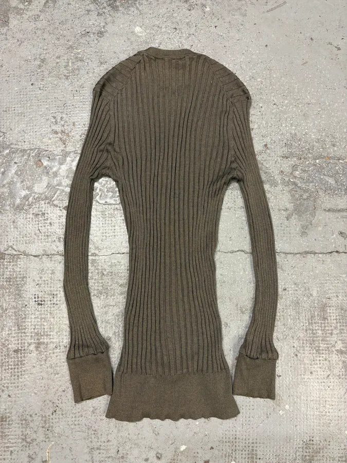 2000s Dolce & Gabbana Henley Khaki Buttoned Longsleeves BvvRkMH 5