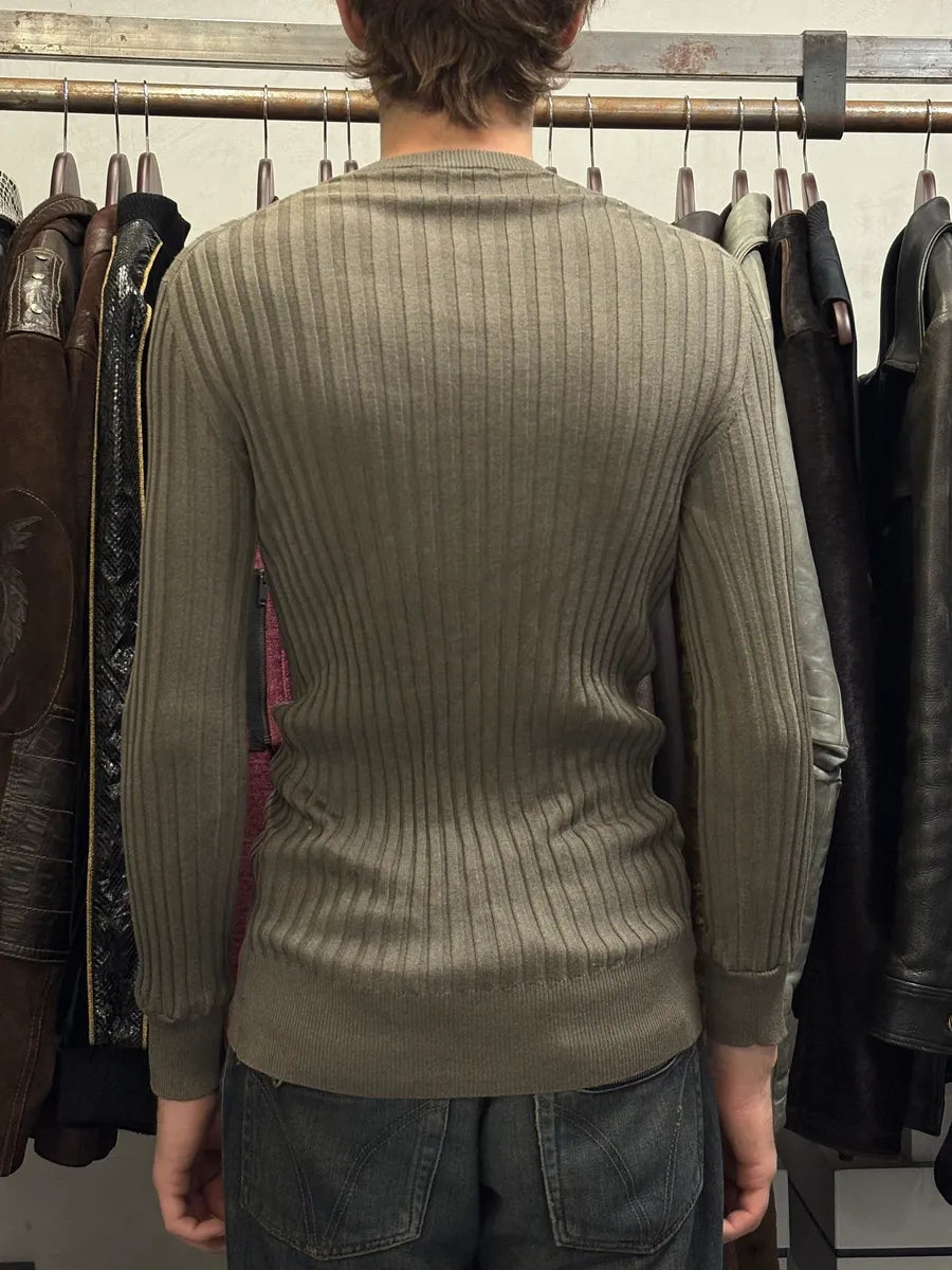 2000s Dolce & Gabbana Henley Khaki Buttoned Longsleeves BvvRkMH 1