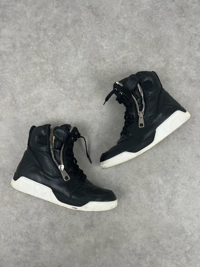 2000s Dolce & Gabbana High Leather Zip Sneakers yOQtZOr 6