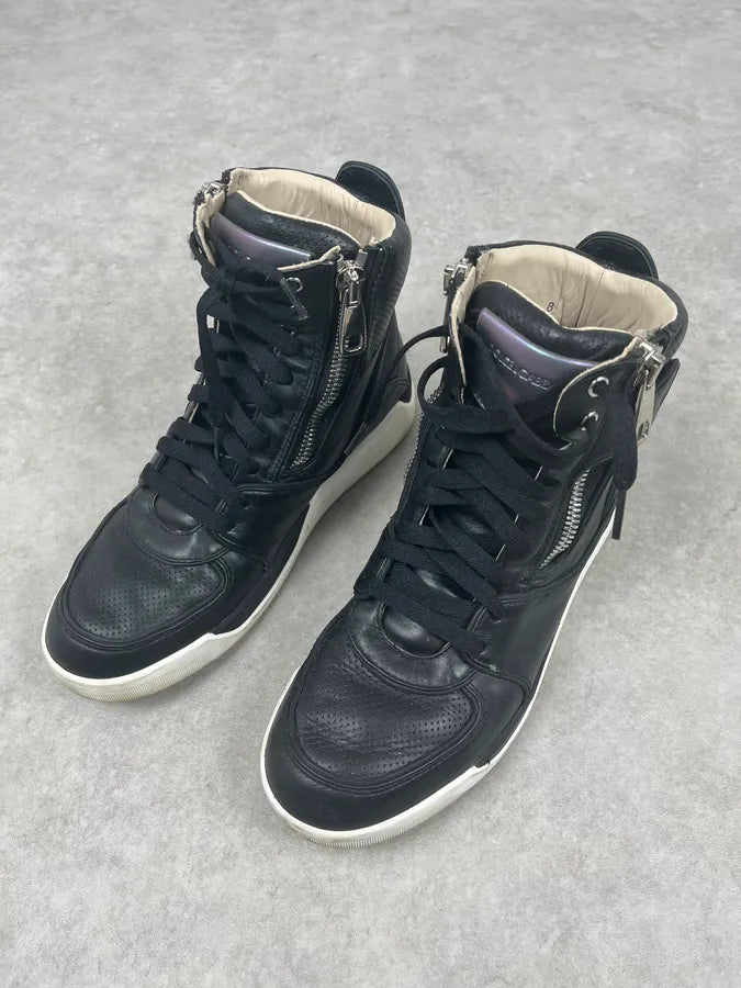 2000s Dolce & Gabbana High Leather Zip Sneakers yOQtZOr 3
