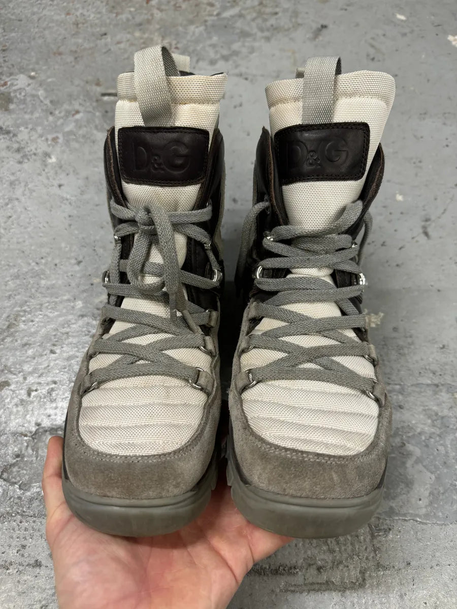2000s Dolce & Gabbana Hiking Reinforced Grey Boots trEDNEF 2