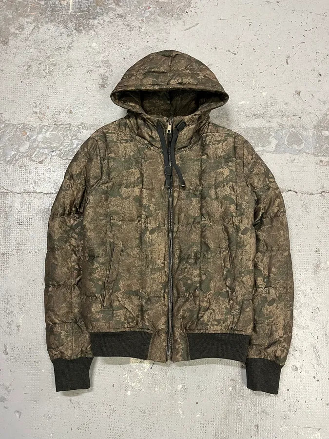 2000s Dolce & Gabbana Holographic Camo Khaki Puffer Jacket GbTzJCp 0