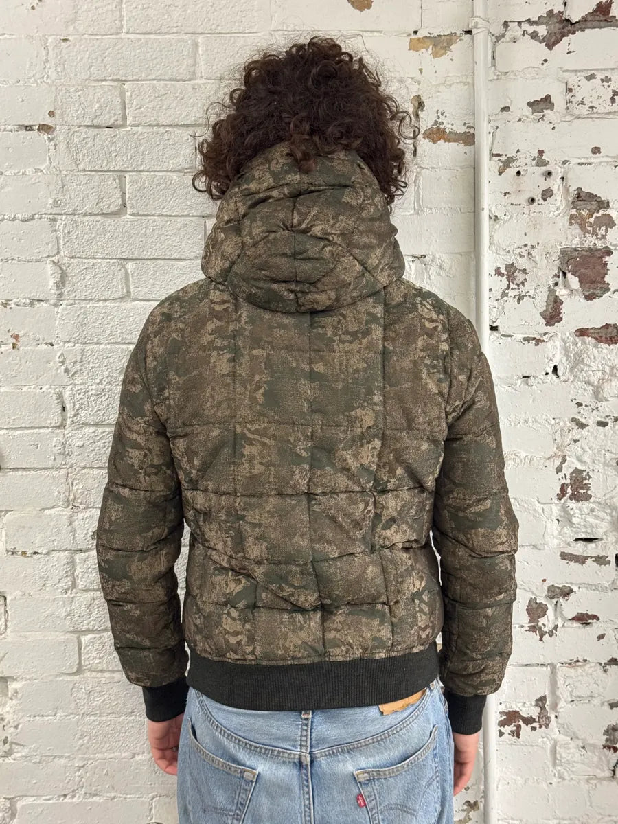 2000s Dolce & Gabbana Holographic Camo Khaki Puffer Jacket GbTzJCp 2