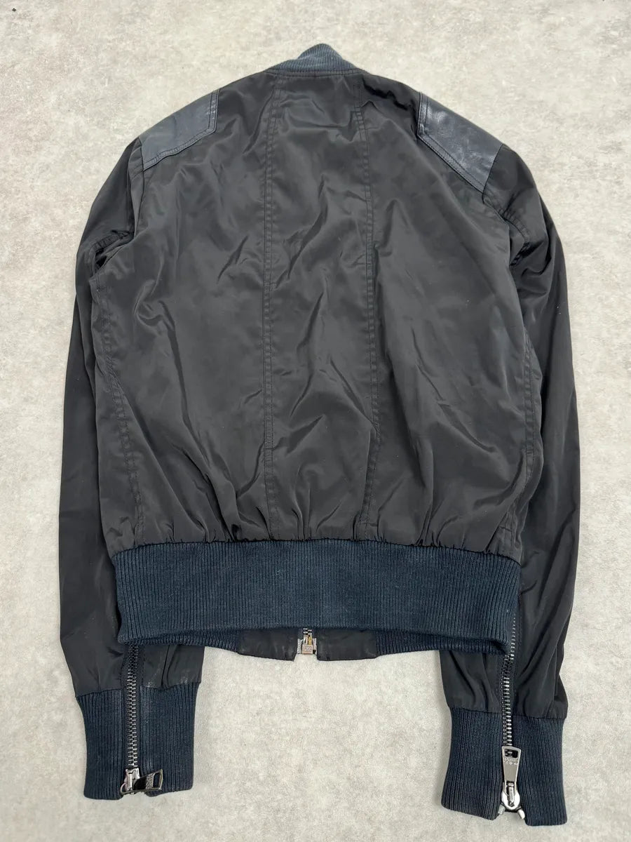 2000s Dolce & Gabbana Hybrid Black Leather Nylon Jacket XtZLKYk 6