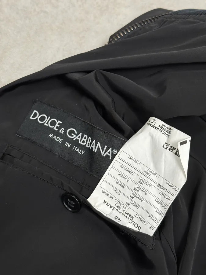 2000s Dolce & Gabbana Hybrid Black Leather Nylon Jacket XtZLKYk 9