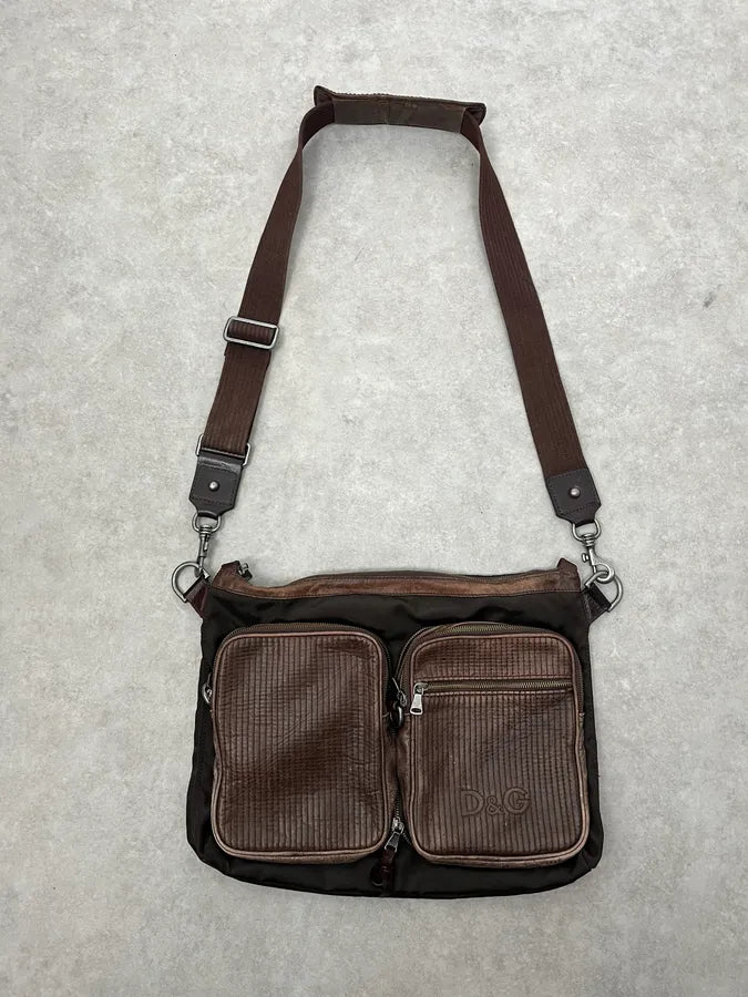 2000s Dolce & Gabbana Hybrid Brown Leather Bag LQhQveb 0