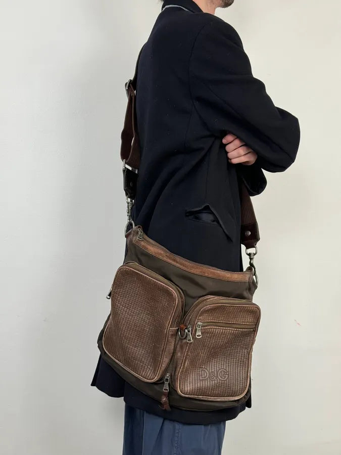 2000s Dolce & Gabbana Hybrid Brown Leather Bag LQhQveb 1