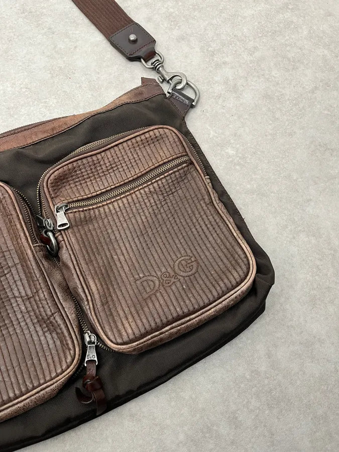 2000s Dolce & Gabbana Hybrid Brown Leather Bag LQhQveb 3