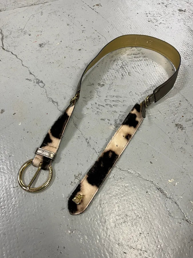 2000s Dolce & Gabbana Hybrid Calf Hair & Leather Belt rjpEhZw 2